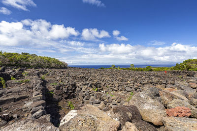 Scenic view of rocky landscape against sky