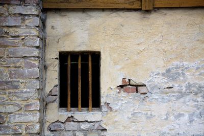 Closed door of old building