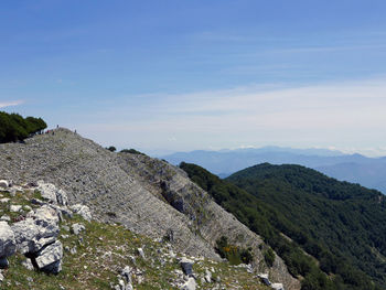 Panoramic view of the suggestive lepini mountains in italy
