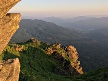 Scenic view of mountains on sunny day