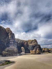 Scenic view of rock formation against sky