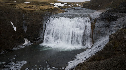 Scenic view of waterfall