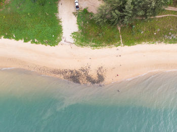 High angle view of beach