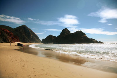 Scenic view of beach against sky