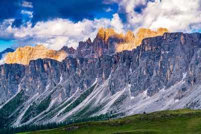 Scenic view of rocky mountains against sky