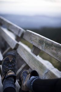 Low section of person on bench