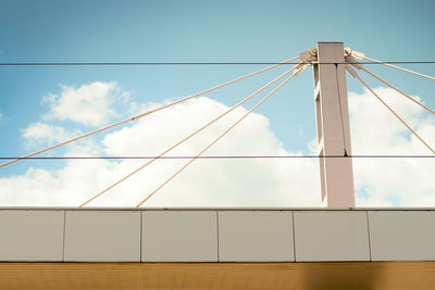 Low angle view of cables against sky