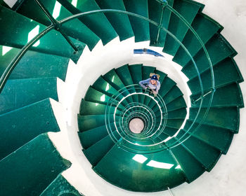 Low angle view of spiral staircase