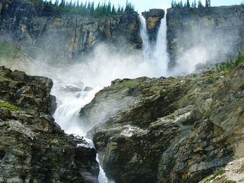 Scenic view of waterfall
