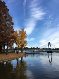 Bridge over river against sky