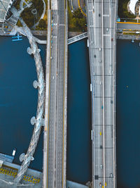 Directly above shot of bridge over river