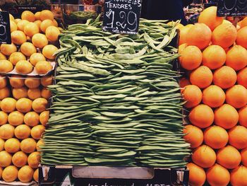 Vegetables for sale at market stall