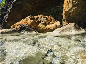 Rock formation in sea