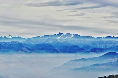 Scenic view of mountains against sky