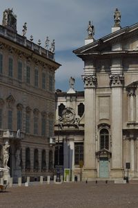 Low angle view of historic building against sky