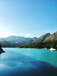 Mountain lake with turquoise water in spain