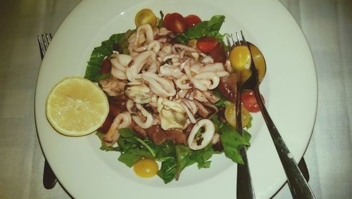 Close-up of food served in plate