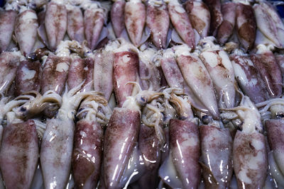 Full frame shot of fish for sale in market