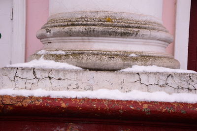 Close-up of snow covered wall