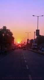 View of city at sunset