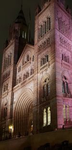 Low angle view of illuminated building