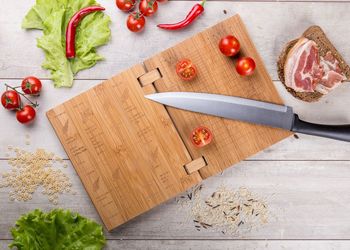 Directly above view of vegetables and raw meat