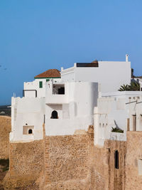 Aerial view over the old medina of asilah in morocco