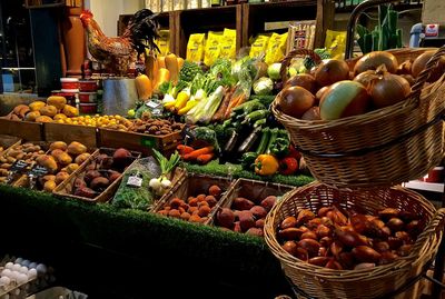 Fruits for sale at market stall