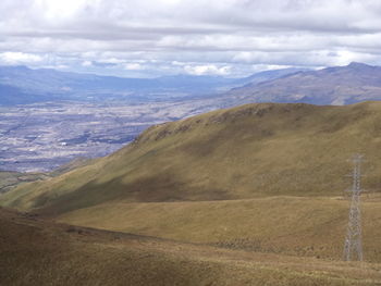 Electric pylon on mountain