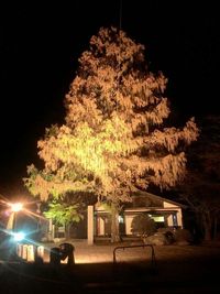 Illuminated built structure at night