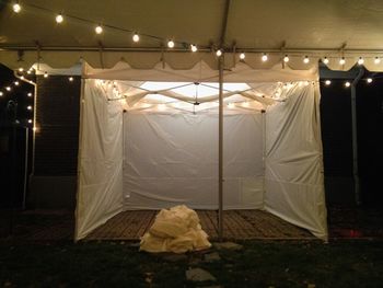 Illuminated lights at night