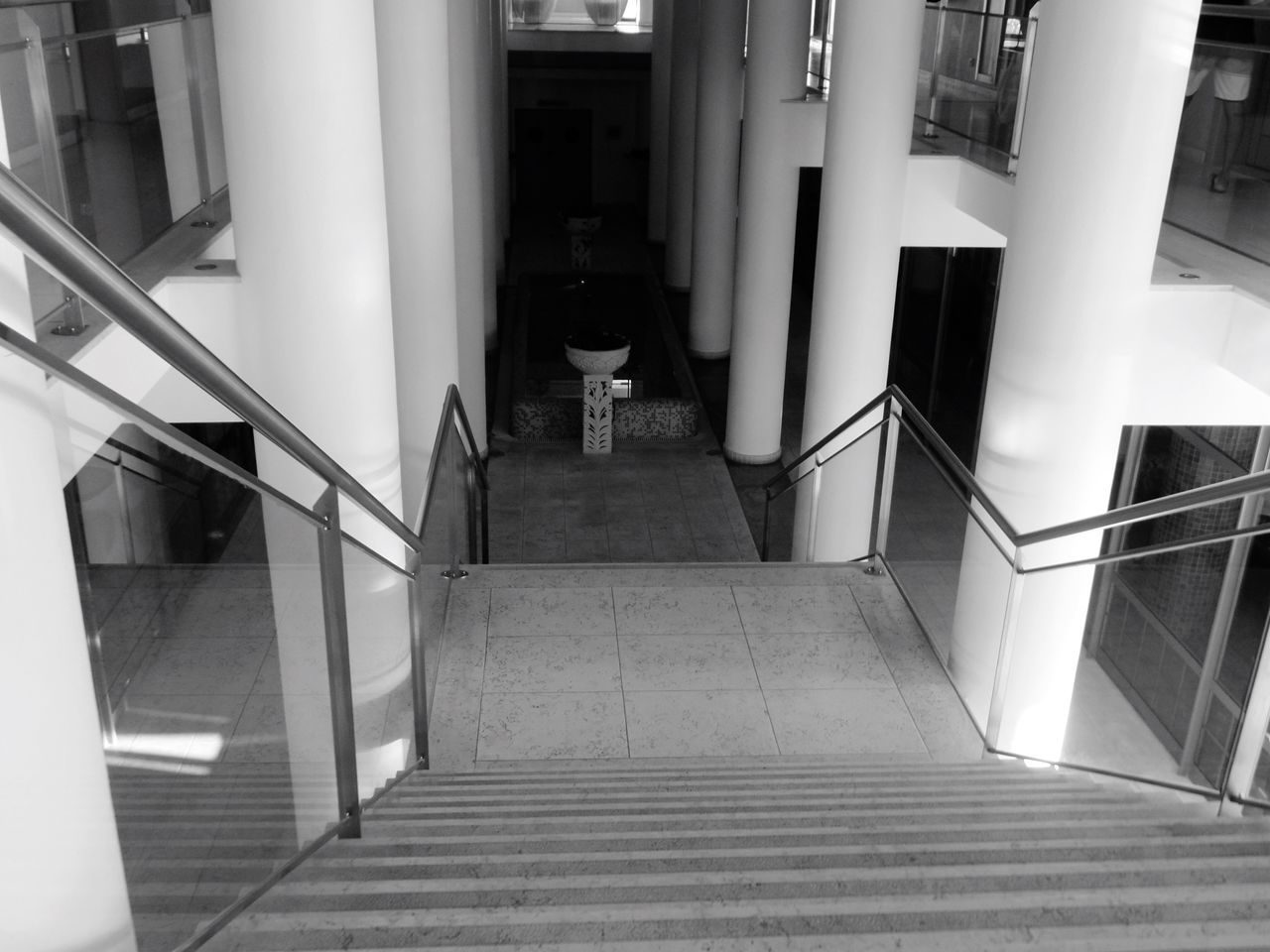 staircase, steps and staircases, steps, railing, stairs, architecture, hand rail, stairway, indoors, modern, no people, day