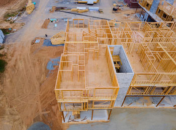 High angle view of construction site