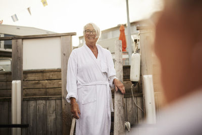 Senior women wearing dressing gown