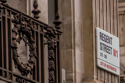 Close-up of text on wall