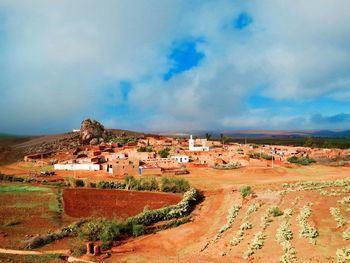 Panoramic view of buildings against sky