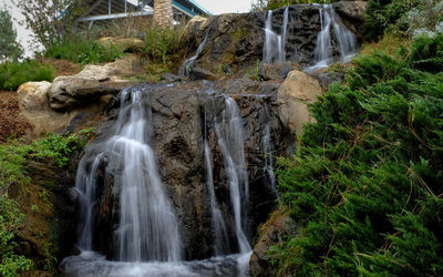 Scenic view of waterfall