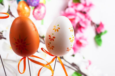 Close-up of easter eggs