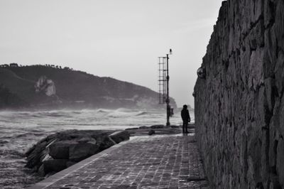 Tourist on rock formation