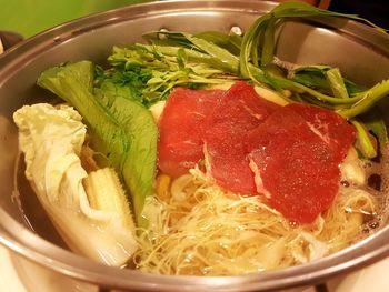 Close-up of noodles in bowl