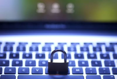 Close-up of laptop keyboard