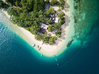 High angle view of people in swimming pool