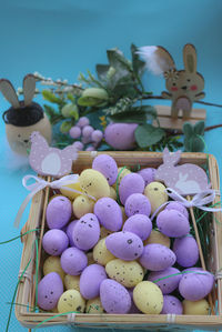 Close-up of easter eggs