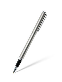 High angle view of pen against white background