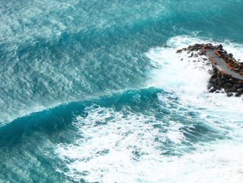 High angle view of swimming pool in sea