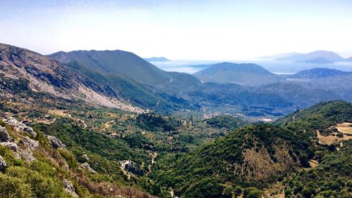 High angle view of landscape against sky