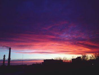 Silhouette of landscape at sunset