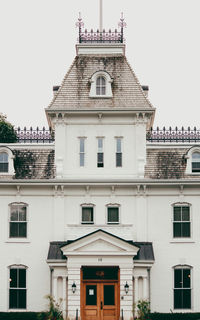 Low angle view of building against clear sky