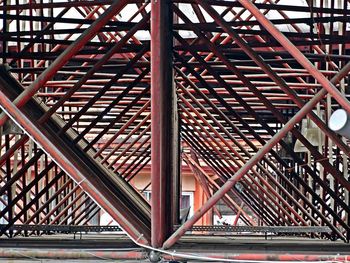 Low angle view of footbridge