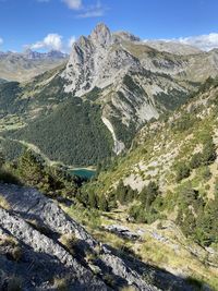 Scenic view of mountain range against sky